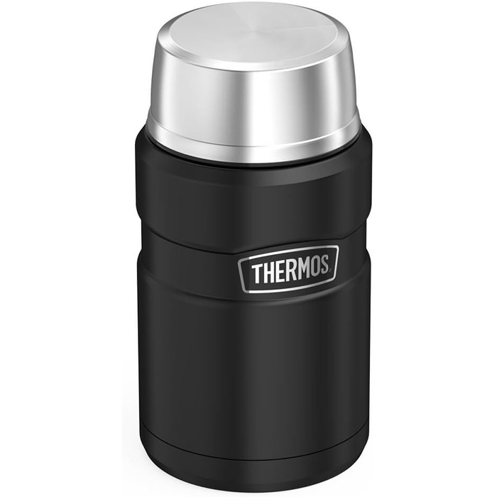 THERMOS Stainless King: контейнер для їжі з нержавіючої сталі, вакуумна ізоляція, 680 мл, матовий чорний