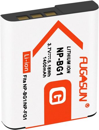 Акумулятор NP-BG1/NP-FG1 з зарядним пристроєм для Sony DSC-H10, H20, H50, H55, H70, H90, HX9V, HX10V, HX20V, HX30V, T20, T100, W90, W100, W120, W130, W150, W170, W200, W210, W215, W220, W230, W270, W290, W300 (2 шт.)