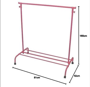 Home Vida Clothes Rack, Single Clothes Rail, Adjustable, Pink