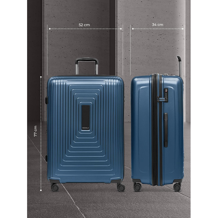 REDOLZ Trolley L+ (77 см) розширюваний | 52 x 34 x 77 см | 123-140 літрів | 4,4 кг | Dark Blue Metallic