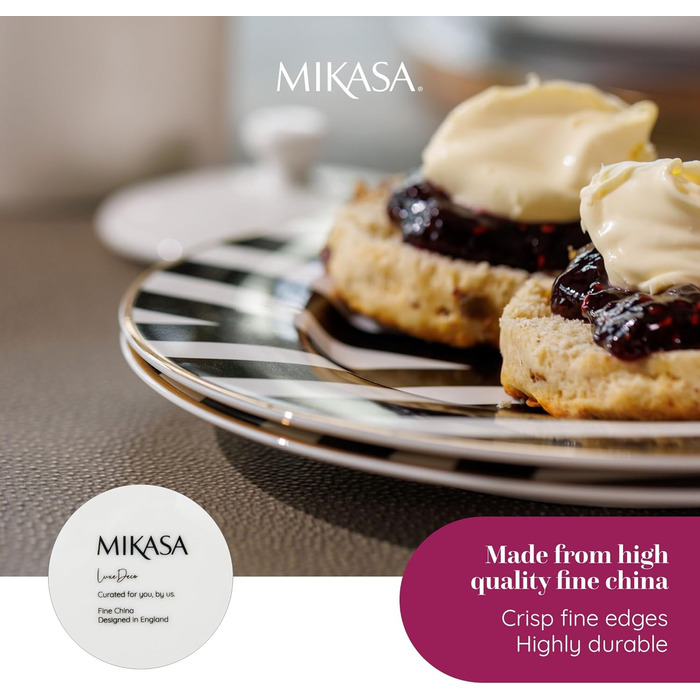 Набір посуду Mikasa Luxe Deco (12 предметів) для 4 осіб: тарілки, супові тарілки, миски, зелений колір, подарункова коробка, придатний для миття в посудомийній машині