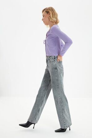 Джинси жіночі Trendyol високої посадки, широкі штанини, 90-ті, колір антрацит, розмір 34