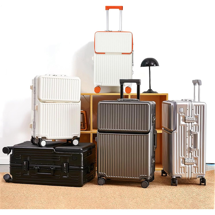 Чемодан ручної поклажі для весни/літа, відповідає вимогам авіакомпаній, з TSA-замком, 360° колесами, PC-корпусом та міцним алюмінієвим каркасом, підходить для розмірів 20'', 24'' та 26''