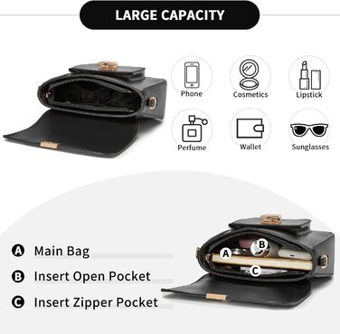 Сумка жіноча Miss Lulu середнього розміру через плече, екошкіра та замша, вінтажний стиль, чорна (2513)