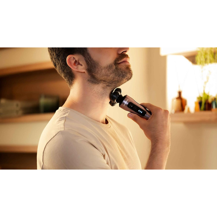 Електричний чоловічий бритва Grundig ProClub MS 8130 з технологією Titanium Blades та датчиком BeardCare, корпус з 61% переробленого пластику, Wet & Dry, темно-матове хромоване/червоно-чорне/титанове покриття