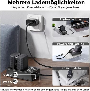 Акумулятор BTECH NP-FZ100 2600mAh (2 шт.) + Зарядний пристрій USB-C PD 18W для Sony A7 III/IV/R III/IV/V/C/S III/A9/A6600/A6700/FX3/FX30 (чорний)