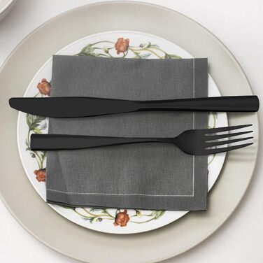 Otto Koning Cutlery Set, 32-Piece - Black Cutlery Set made of High-Quality Stainless Steel, Modern Cutlery Sets for 8 People, Dishwasher-Safe, Mirror-Polished, Durable, Elegant Design