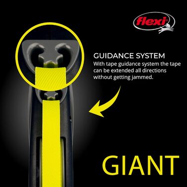 Flexi Giant Extendable Dog Leash - Durable, Tangle-Free, Black - Up to 49.9 lbs, 7.9m