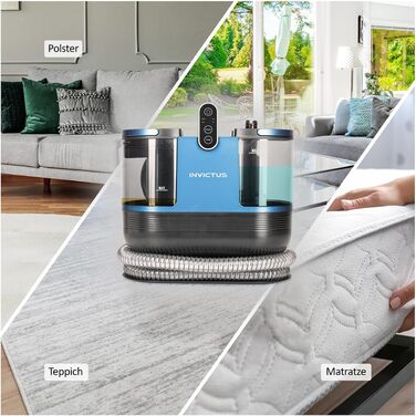 Пристрій для чищення м'яких меблів Genius Invictus F7 10-ти частинний, миючий пилосос 1200 Вт, видалення плям, мокрий пилосос для килимів, авто, диванів, килимків. Чистий килим, мокре чищення м'яких меблів, великий резервуар для води