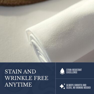 Wealuxe Cloth Napkins, 43.2 x 43.2 cm, White, 24 Pieces