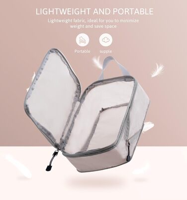 Набір кубиків-органайзерів для валізи Meowoo (5шт) - кубики-компресори для подорожей (XL, L, 2xM)