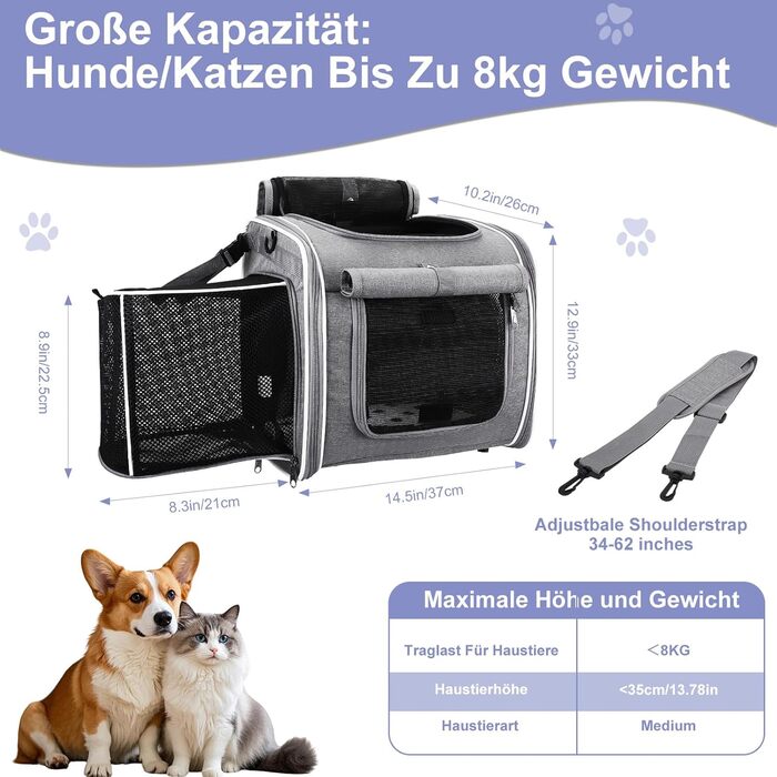 Корзина для собак на велосипед 4-в-1, розширювана сумка-рюкзак, з сітковими вікнами та дверима, для котів та собак