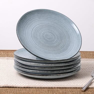 Набір посуду Tempus Serie для 6 осіб (18 предметів), стелітова посуд, реактивна глазур, перламутрово-блакитний