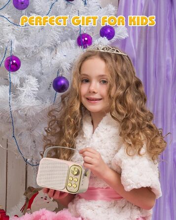 Караоке машина з 2 мікрофонами, портативна Bluetooth колонка для дітей та дорослих, 7 голосових ефектів, ідеально для вечірок та днів народження, рожева