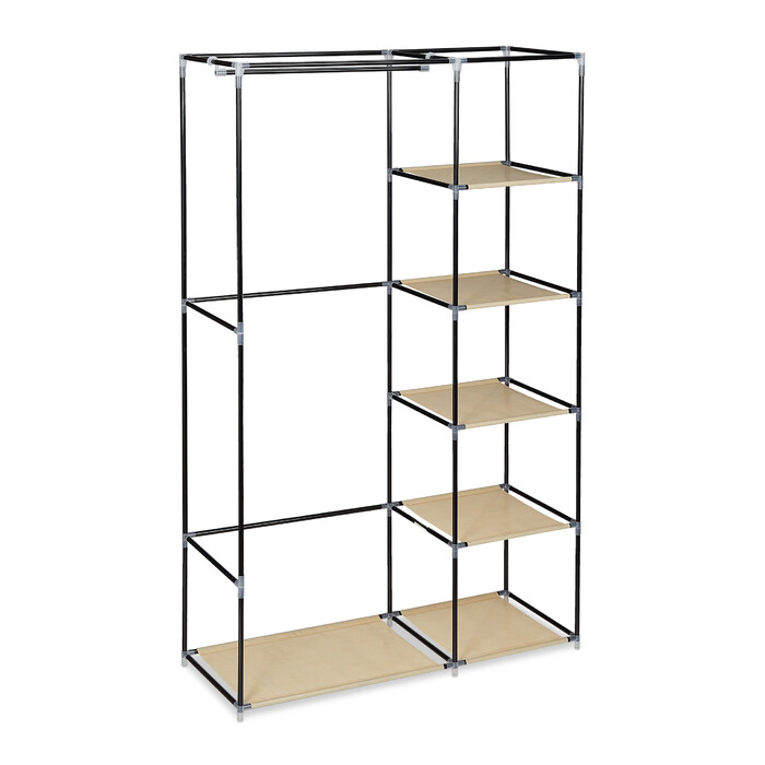 Large Fabric Storage Closet with Hanging Rod