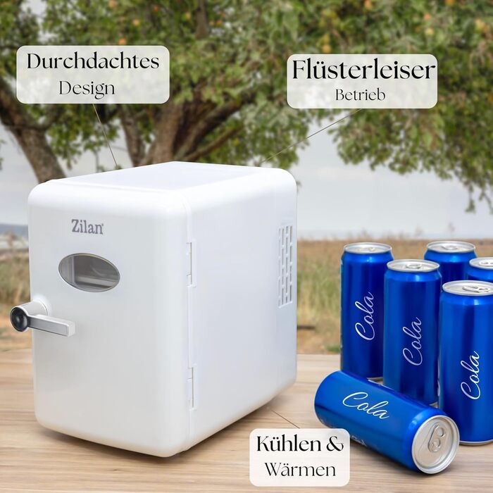 Zilan 2в1 Міні-холодильник: охолодження та підігрів, 4 літри, з підсвіткою. Косметичний холодильник для макіяжу та догляду. Компактний кухонний холодильник