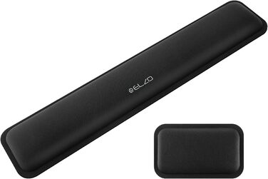 Підставка для зап'ястя ELZO для клавіатури з Memory Foam - ергономічна, проти болю в зап'ясті, для ПК та ноутбука (Чорний)