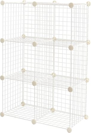 Amazon Basics Stackable Wire Grid Storage Cubes (6 Cubes, White)