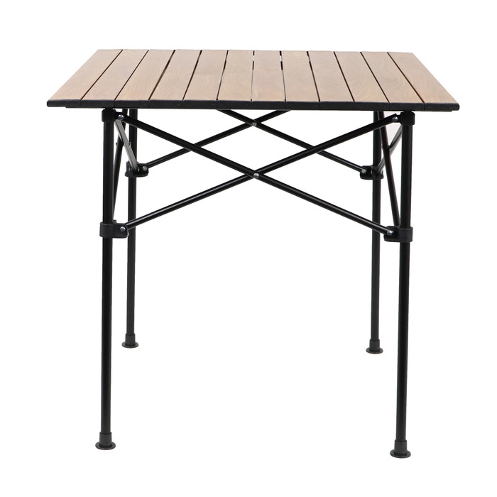 Складаний садовий/туристичний столик Ondis24 з алюмінію, 71 x 69.5 x 67.5 см, коричневий. Максимальне навантаження: 50 кг