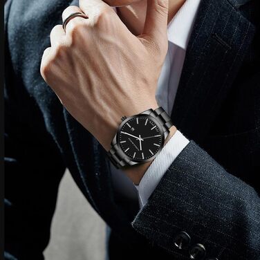 Годинник чоловічий OFF CUP з датою, кварцовий хронограф, водонепроникний, з нержавіючої сталі, для бізнесу та повсякденного носіння (білий)