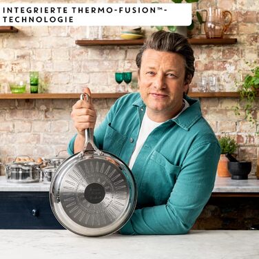 Сковорода Tefal Jamie Oliver Cook Smart 24 см з нержавіючої сталі, індукційна, з термодифузійним дном