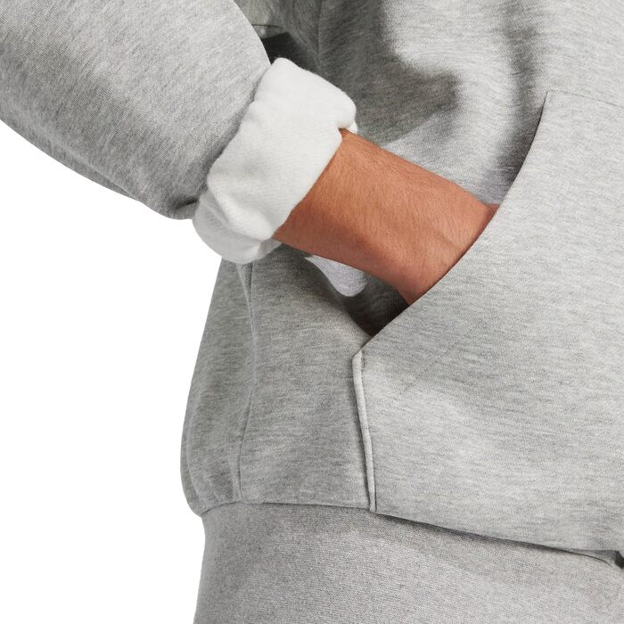 Чоловічий худі adidas Essentials Linear Fleece з капюшоном, сірий меланж/чорний, розмір S