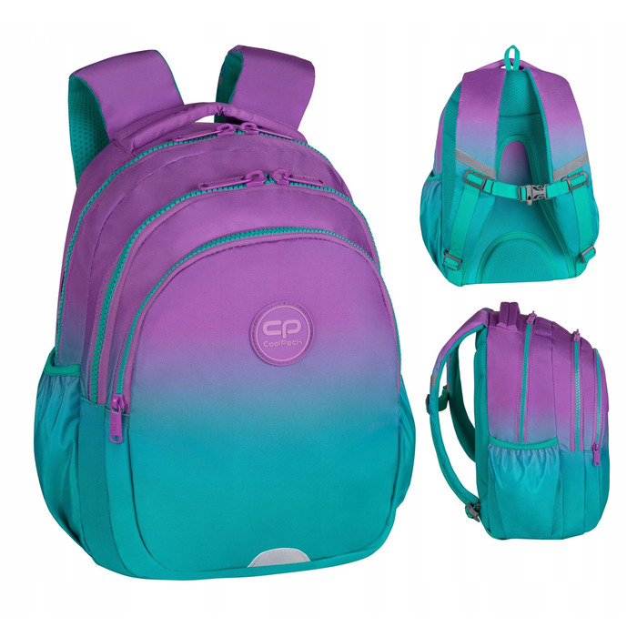 Багатофункціональний шкільний рюкзак CoolPack, фіолетово-зелений, 21 л