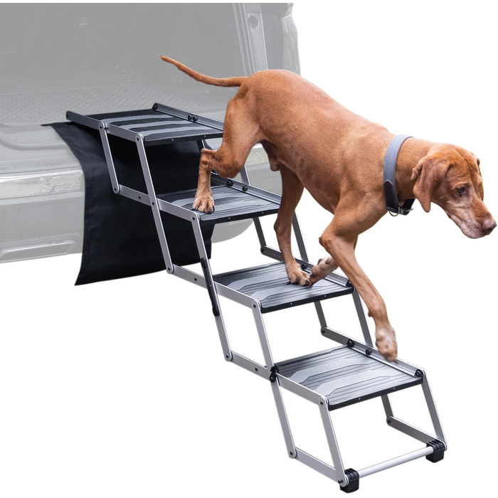 Сходинка для собак VOSS.PET, 4 ступені, для багажника авто, з алюмінію, з захисним килимком