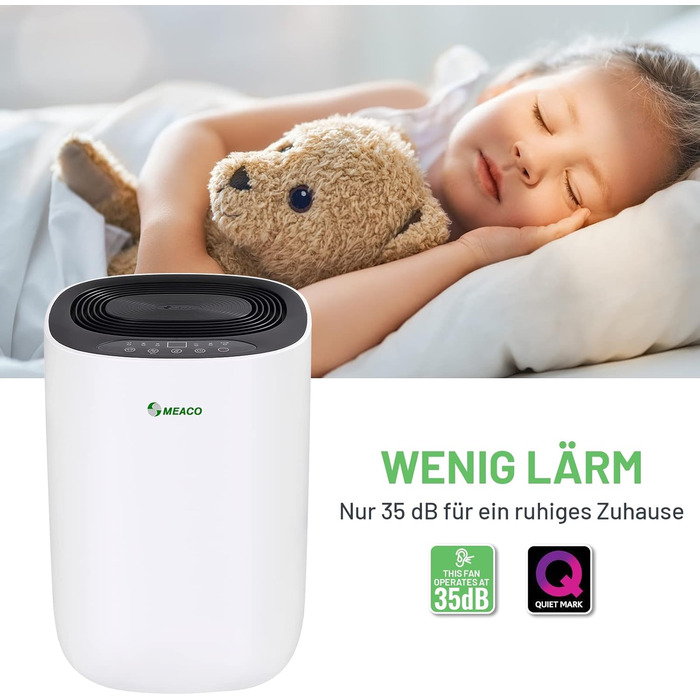 Зволожувач повітря Meaco Ultra Leiser 10L - Електричний зволожувач MeacoDry ABC, 10 літрів, чорний
