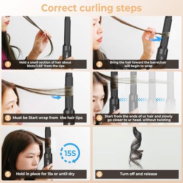 UKLISS Air Styler 7 в 1: Фен-щітка з 7 насадками для сушіння, укладання та об'єму волосся. Іонізація, чорно-срібний