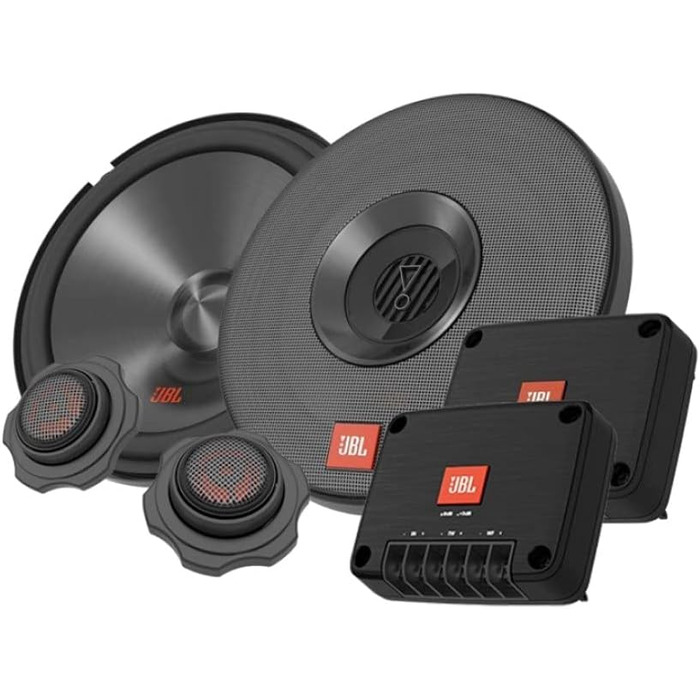 Автомобільна акустика JBL Club 602CTP, 2-смугові компонентні динаміки 210 Вт, 16 см, з твітерами і кросоверами, чорний