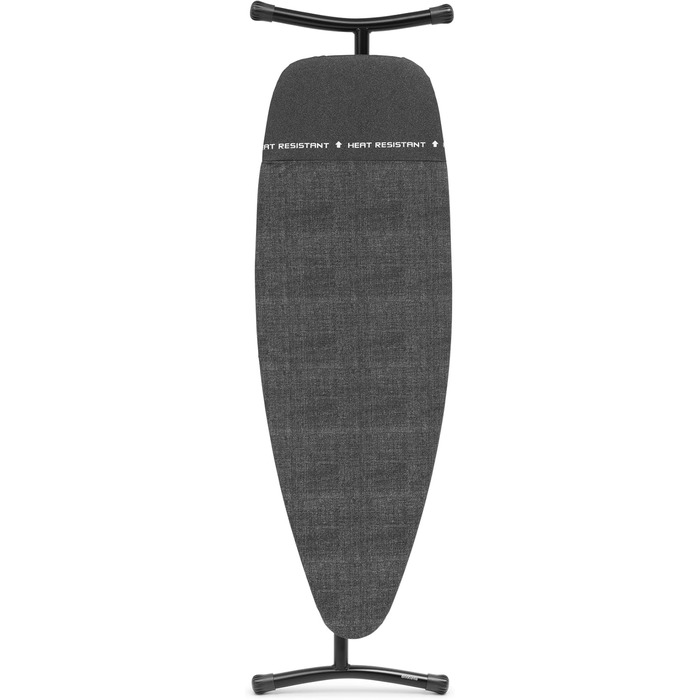 Гірчиця для прасування Brabantia Bügelbrett B, 124 x 38 см, 100% Fairtrade-Baumwolle, стабільна, регульована по висоті, з підставкою для праски, Denim Black