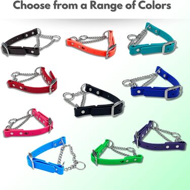 Нашийник для собак Artingale від JI HODGES, Biothane, не тягне, професійна якість, розмір XXS (блакитний)