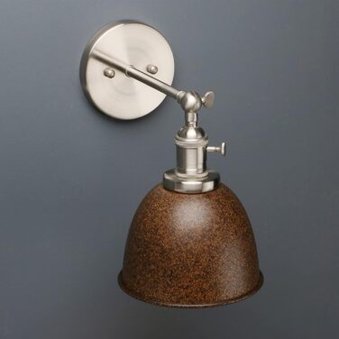 Phansthy 2 Pack Wall Sconce with Metal Shade Wall Lamp Industrial Design, Indoor Vintage Loft Wall Lamp E27 max. 40W for Living Room Bedroom Office Kitchen Hallway (White) (Rust-like)