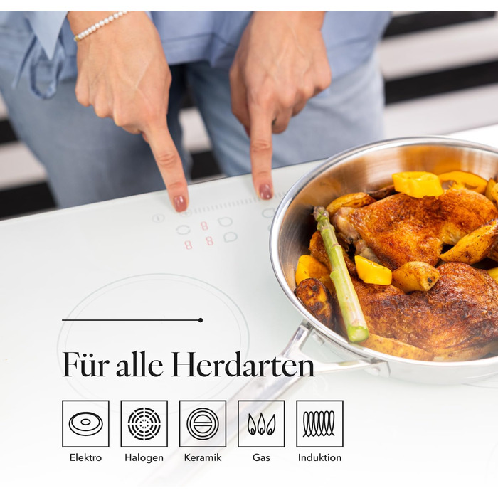 Набір сковорідок Florina Lucida (3 шт.) з нержавіючої сталі | 20, 24, 28 см | 3-шарова конструкція | Алюмінієвий сердечник | Для духовки | Ергономічна ручка | З дзеркальним блиском | Для всіх типів плит