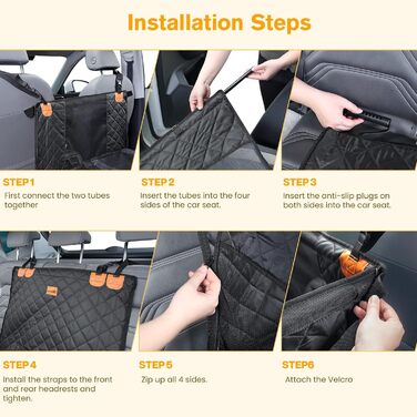 Pecute Dog Car Seat - XL Upgrade - Reinforced & Secure for Medium & Large Dogs - 70x61x55cm with 4 Straps