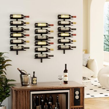 Настінна вітрина для вина MOREE – 18 пляшок, металева, для зберігання вина, коньяку, шампанського