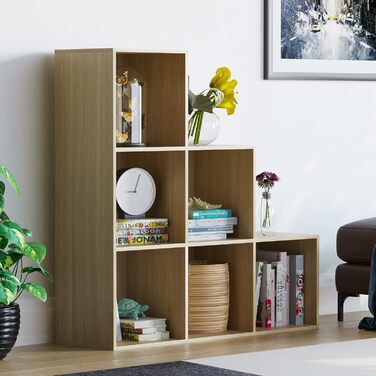 Стелаж Vida Designs Durham дубовий, 6 кубів, для книг і зберігання, органайзер для вітальні