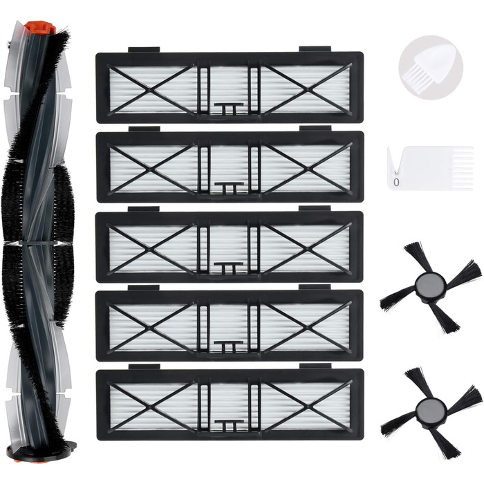 Запчастини для роботів-пилососів Neato D Series (D75, D80, D85, D3, D4, D5, D6, D7, D8, D9): комбінована щітка, 5 фільтрів, 2 бокові щітки, інструмент для чищення