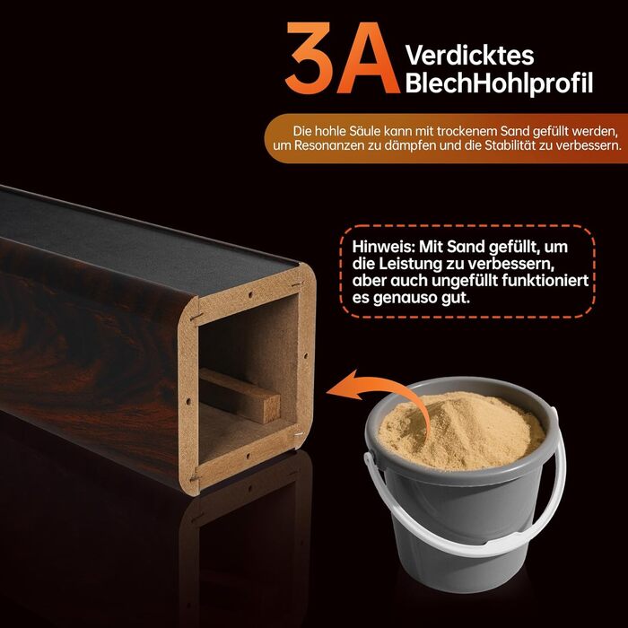 Підставки для акустики OUUTMEE 60 см (24 дюйми) з дерева – міцні підставки Hi-Fi для домашнього кіно, універсальні підставки для акустичних систем з можливістю засипання піском (2 шт.)