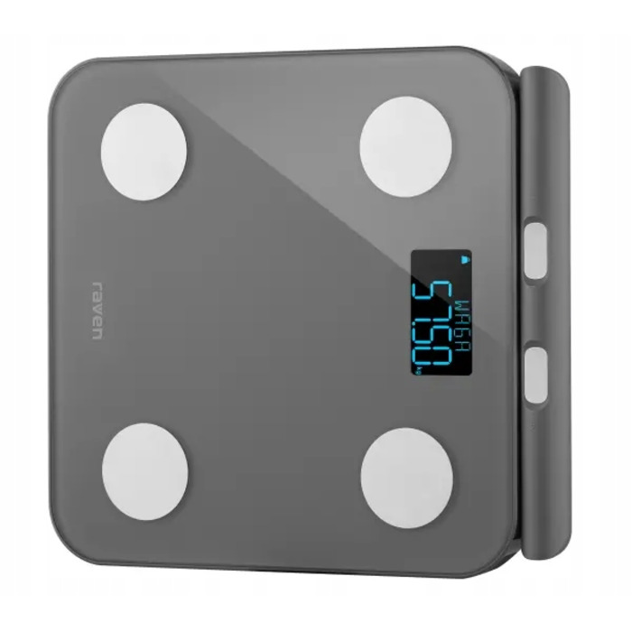 Скляні ваги для ванної Raven EW012BT: аналіз складу тіла, до 180 кг, з підтримкою мобільного додатка