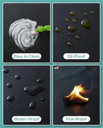 Негорючий килимок для гриля 100x150 см: захист від жару та антипригарне покриття для газових та вугільних грилів