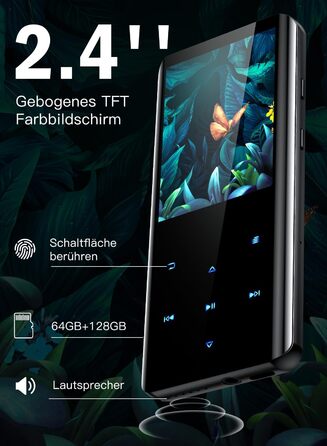 MP3 плеєр AGPTEK 64GB Bluetooth 5.3, 2.4