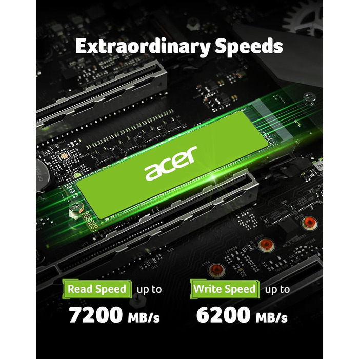 SSD Acer FA200 1TB PCIe 4.0 NVMe - Швидкий накопичувач для ПК, ноутбука, PS5 (Gen4)