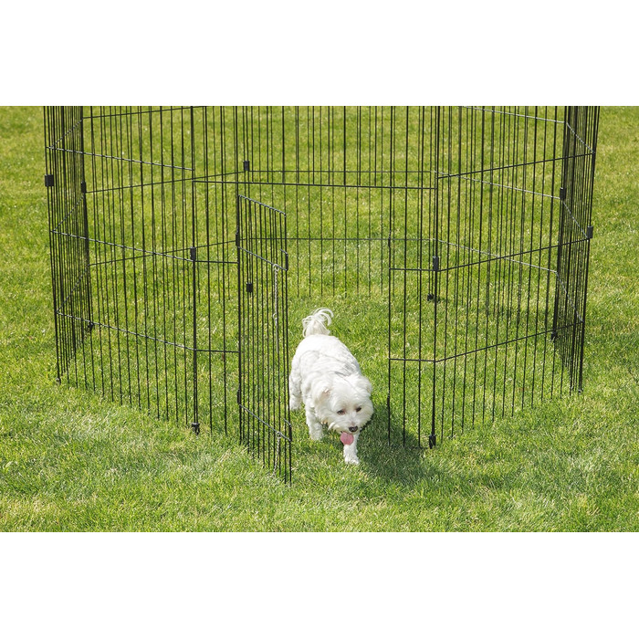 Клітка-вольєр для собак, котів та кроликів Iris Ohyama, 1.7 м², 8 панелей, WPC-24, чорний