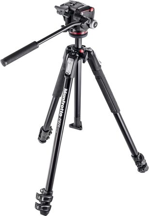 Штатив Manfrotto 190X з алюмінію – 3-секційний для камер без дзеркала та DSLR (комплект з двосторонньою головкою)