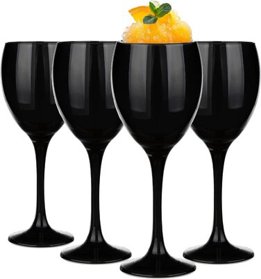 Набір келихів KROSNO Glasmark 1992: 6 шт., 300 мл, для вина, десерту, коктейлів, води, чорний, сумісний з посудомийною машиною
