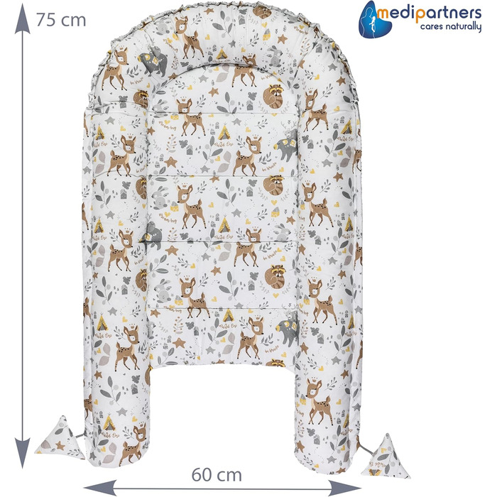 Килимок для кота та собаки Medi Partners 75x60x10 см: м'яке ліжко-гніздечко з зірками (лайка)