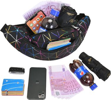 Жіноча поясна сумка-рюкзак, водонепроникна, з PU шкіри, для прогулянок, спорту та подорожей, чорна