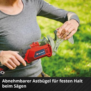 Einhell Cordless Pruning Saw GE-GS 18/150 Li-Solo Power X-Change (18V, 100 mm max. cutting depth, 20 mm stroke height, removable branch support, incl. 2x saw blade, without battery)